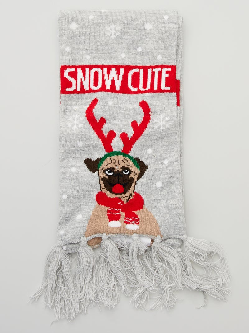Cachecol luminoso com estampado 'Natal' BEGE - Kiabi