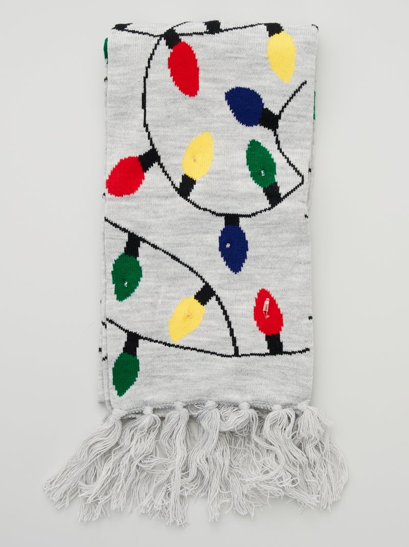 Cachecol luminoso com estampado 'Natal' BEGE - Kiabi