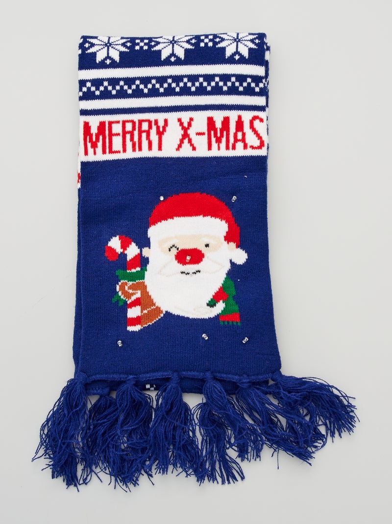 Cachecol luminoso espírito 'Natal' Azul - Kiabi