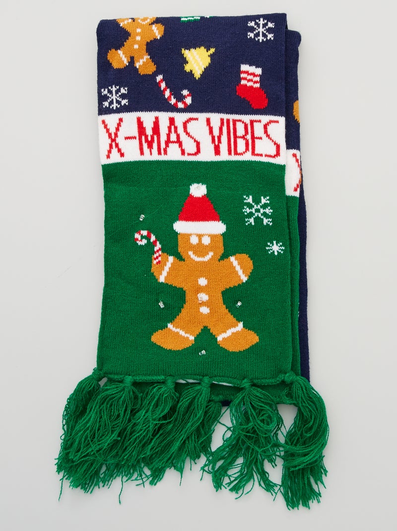 Cachecol luminoso espírito 'Natal' Verde - Kiabi