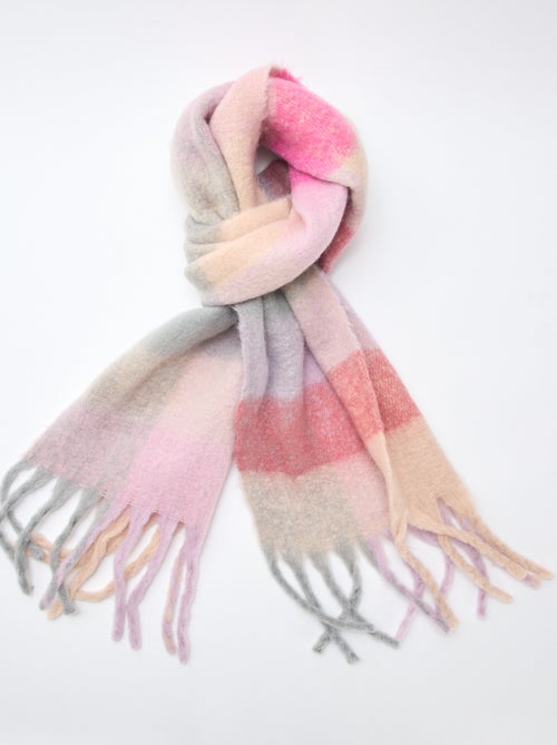 Cachecol macio com franjas - Kiabi