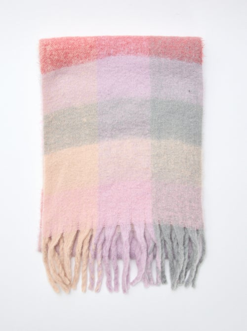 Cachecol macio com franjas - Kiabi