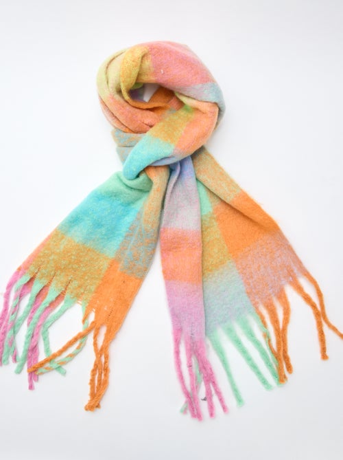 Cachecol quente com franjas - Kiabi