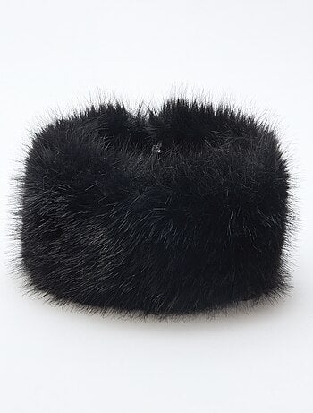 Cachecol tubular curto efeito pele de carneiro