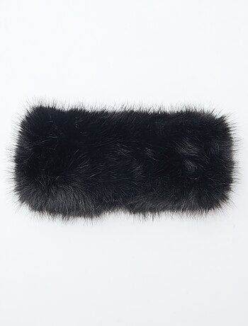 Cachecol tubular curto efeito pele de carneiro