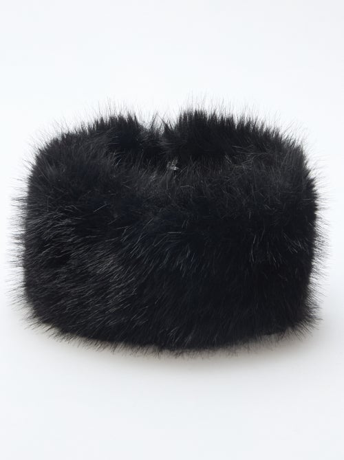 Cachecol tubular curto efeito pele de carneiro - Kiabi