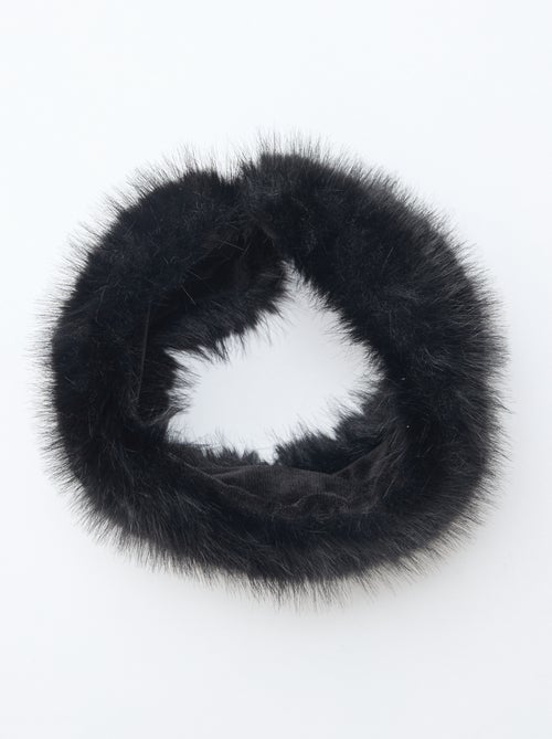 Cachecol tubular curto efeito pele de carneiro - Kiabi