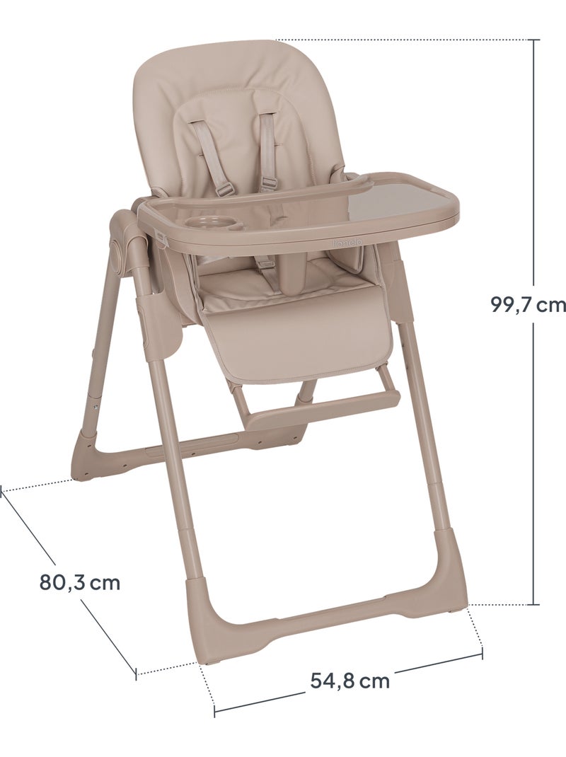 Cadeira alta ajustável LIONELO Linn - Altura regulável - Rodízios - Dobragem compacta - Até 15 kg Bege-argila - Kiabi