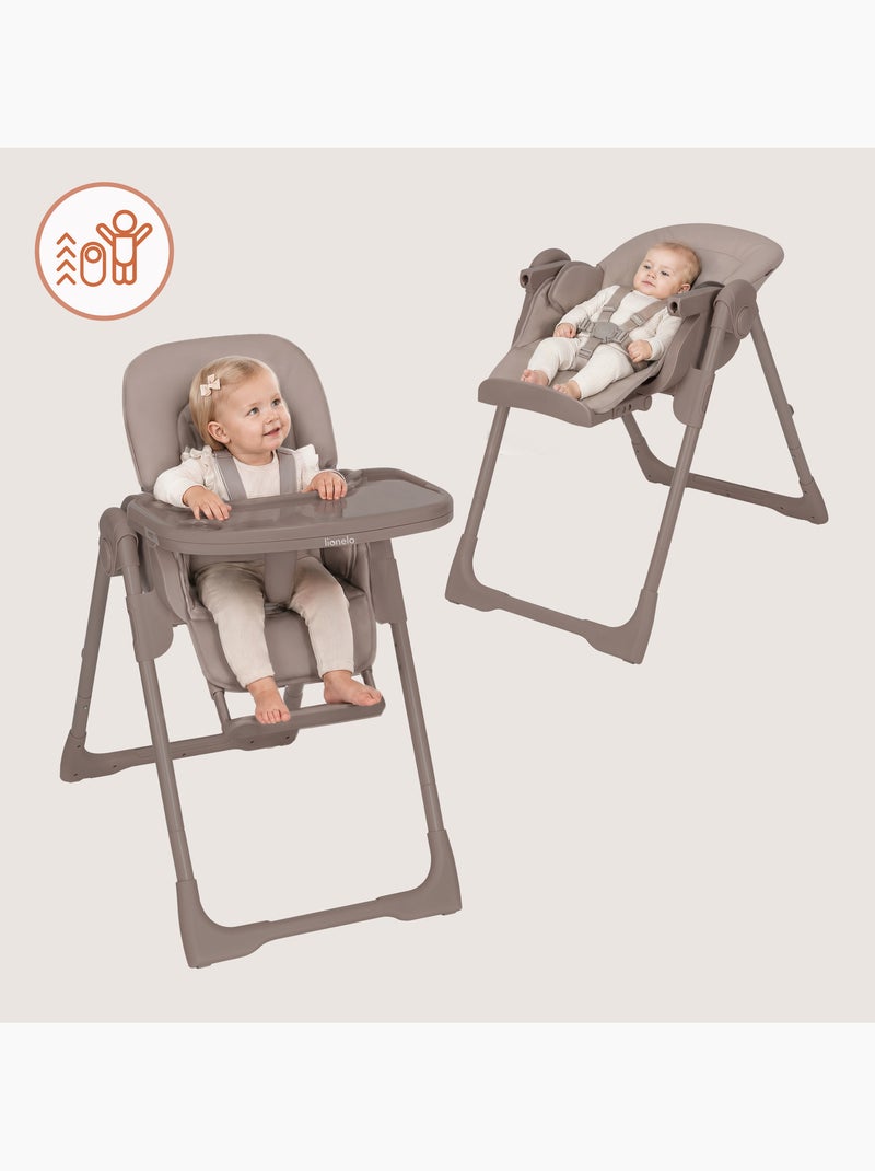 Cadeira alta ajustável LIONELO Linn - Altura regulável - Rodízios - Dobragem compacta - Até 15 kg Bege escuro - Kiabi