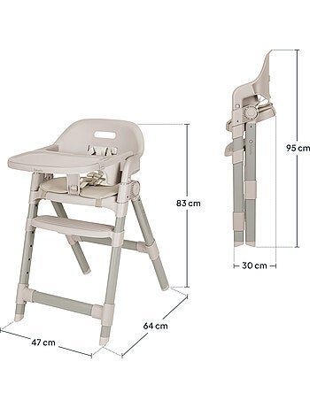 Cadeira alta ajustável LIONELO Matt - Altura regulável - Dobragem compacta - Até 110 kg