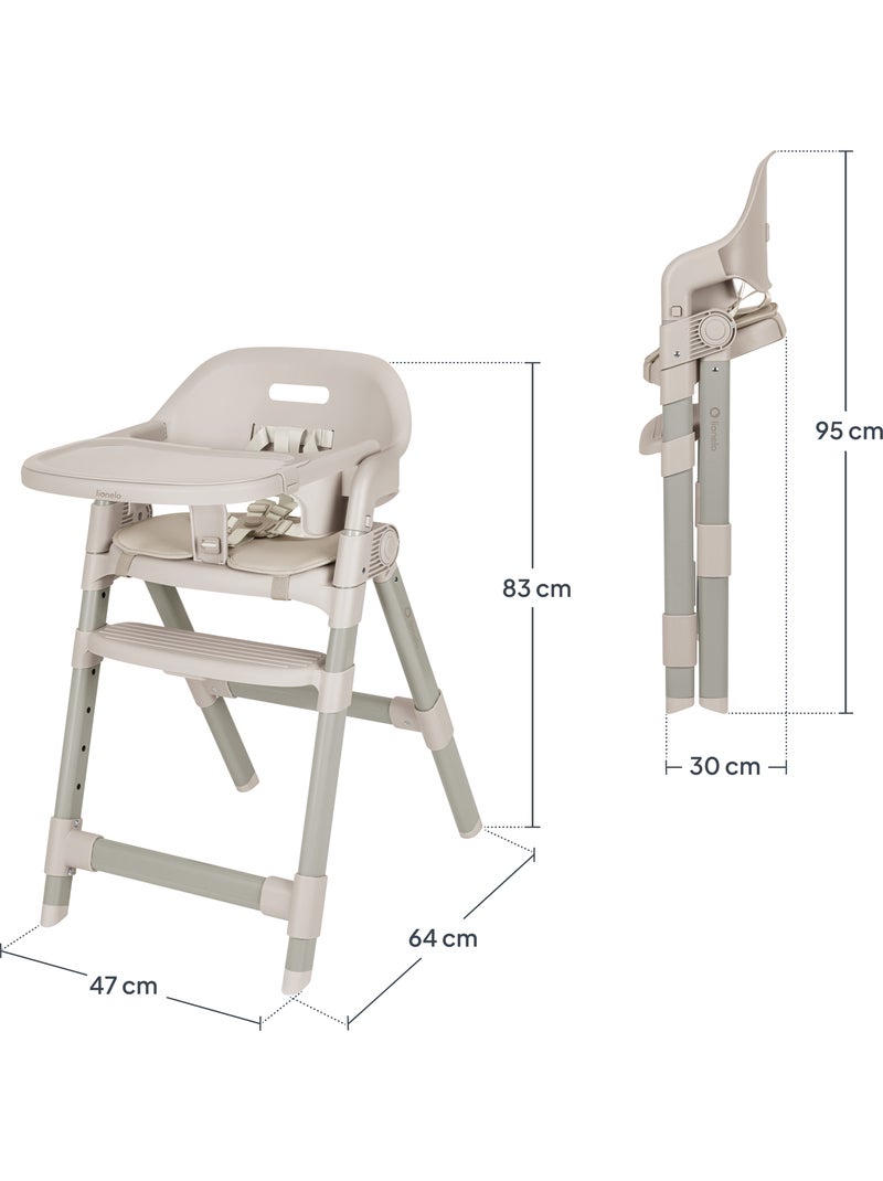 Cadeira alta ajustável LIONELO Matt - Altura regulável - Dobragem compacta - Até 110 kg Bege - Kiabi