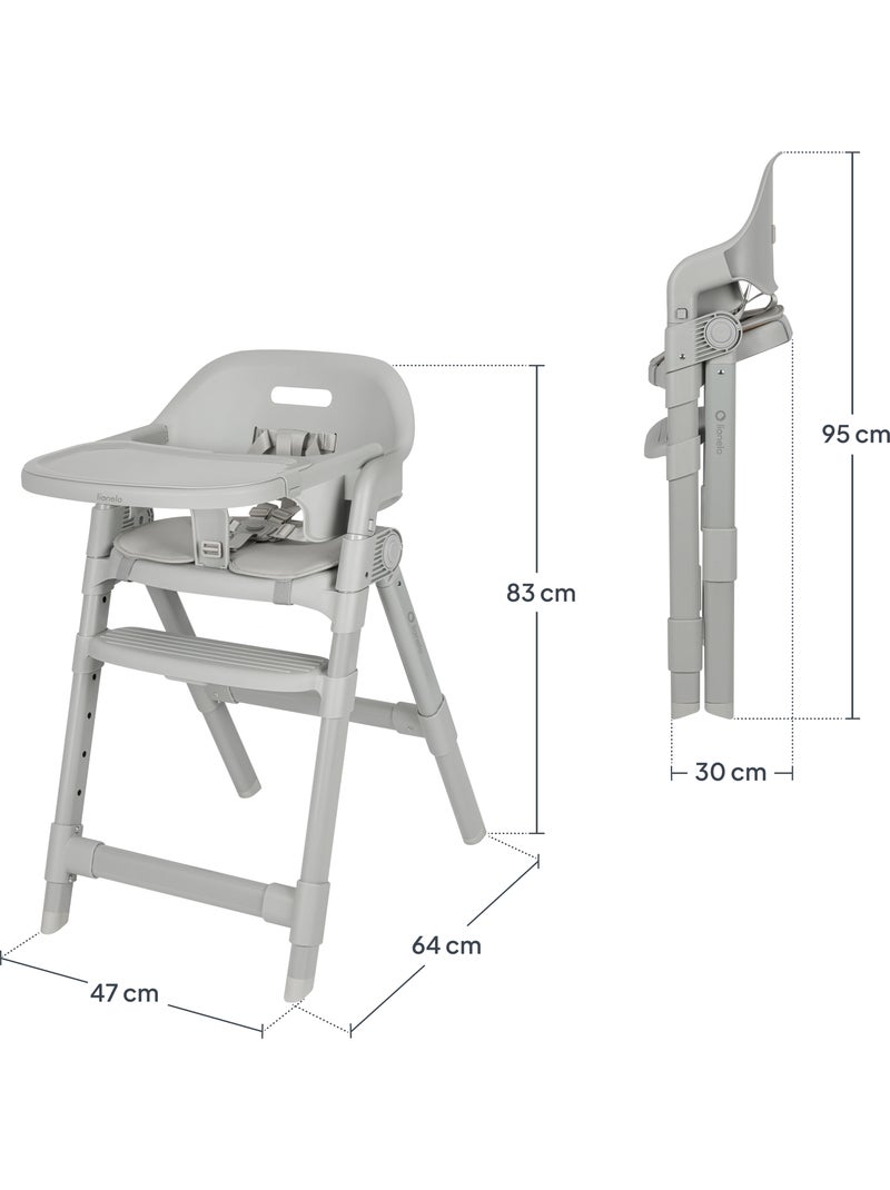 Cadeira alta ajustável LIONELO Matt - Altura regulável - Dobragem compacta - Até 110 kg Cinza - Kiabi