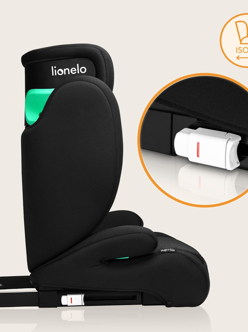 Cadeira auto 100-150cm LIONELO Hugo i-Size - ISOFIX - Grupo 2/3 - Apoio de cabeça com espuma Preto - Kiabi