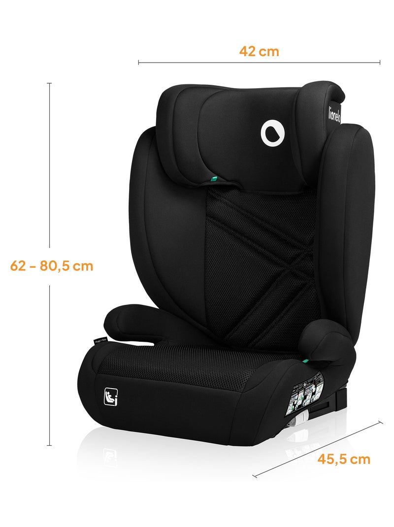 Cadeira auto 100-150cm LIONELO Hugo i-Size - ISOFIX - Grupo 2/3 - Apoio de cabeça com espuma Preto - Kiabi