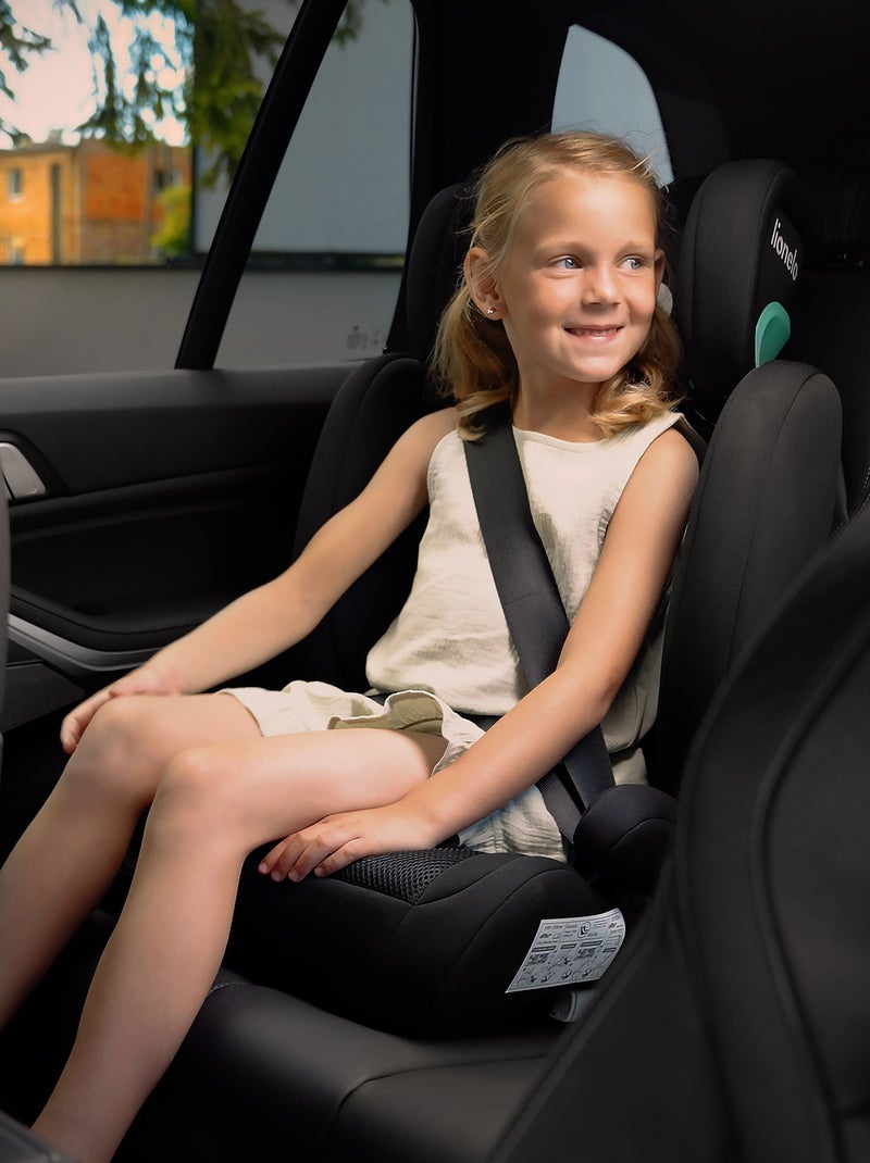 Cadeira auto 100-150cm LIONELO Hugo i-Size - ISOFIX - Grupo 2/3 - Apoio de cabeça com espuma Preto Rosa - Kiabi