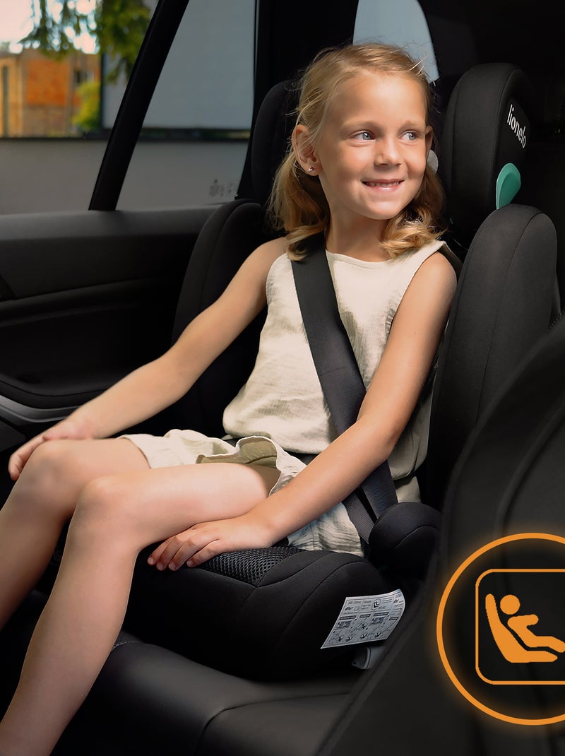 Cadeira auto 100-150cm LIONELO Hugo i-Size - ISOFIX - Grupo 2/3 - Apoio de cabeça com espuma Preto Vermelho - Kiabi