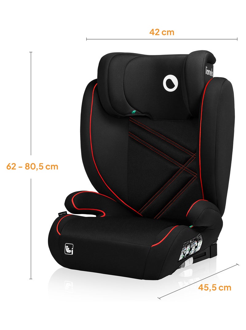Cadeira auto 100-150cm LIONELO Hugo i-Size - ISOFIX - Grupo 2/3 - Apoio de cabeça com espuma Preto Vermelho - Kiabi