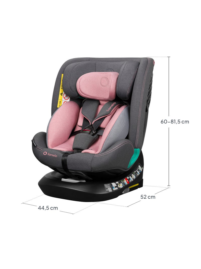 Cadeira Auto 360° LIONELO Bastiaan One i-Size - ISOFIX - 40-150 cm - SideProtect Rosa - Kiabi