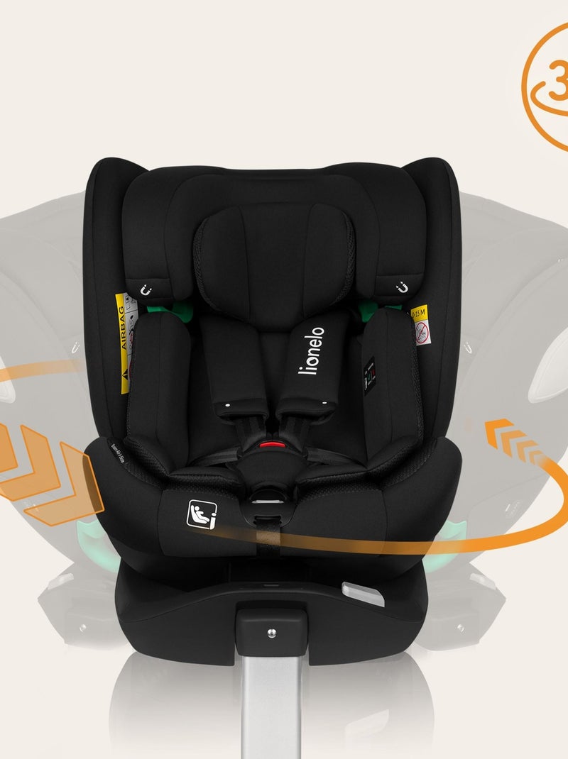 Cadeira auto 360° LIONELO Braam i-Size – 40-150 cm – ISOFIX – Grupo 0/1/2/3 Preto - Kiabi