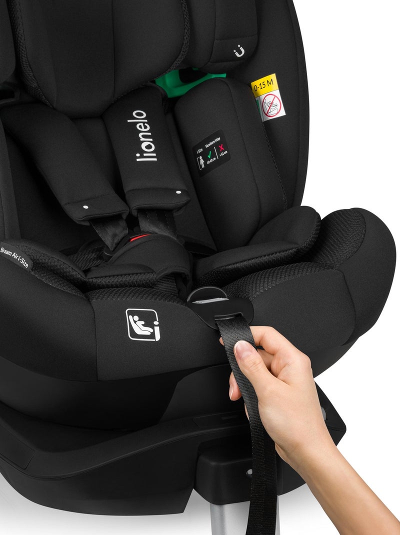 Cadeira auto 360° LIONELO Braam i-Size – 40-150 cm – ISOFIX – Grupo 0/1/2/3 Preto - Kiabi