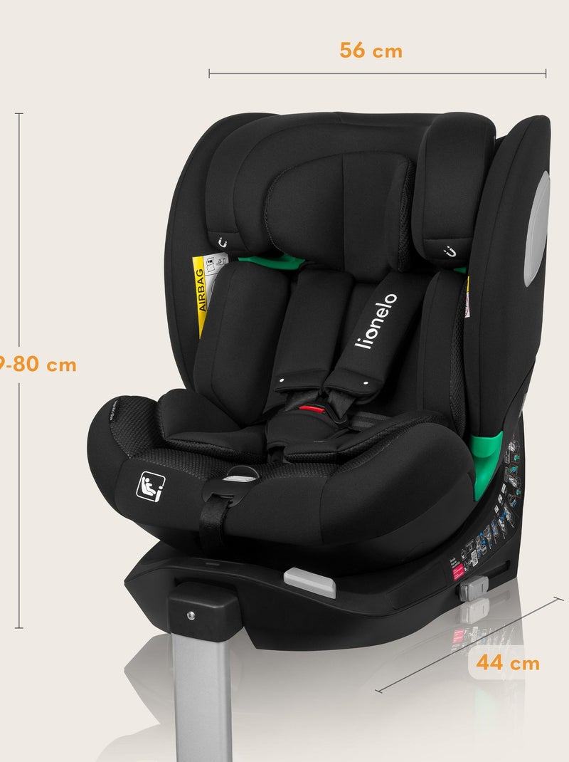 Cadeira auto 360° LIONELO Braam i-Size – 40-150 cm – ISOFIX – Grupo 0/1/2/3 Preto - Kiabi