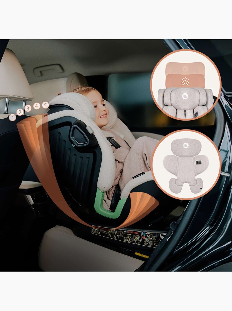 Cadeira auto 360° LIONELO Harmony i-Size - ISOFIX - 60% bambu - 40-150cm - Grupo 0+/1/2/3 Bege - Kiabi
