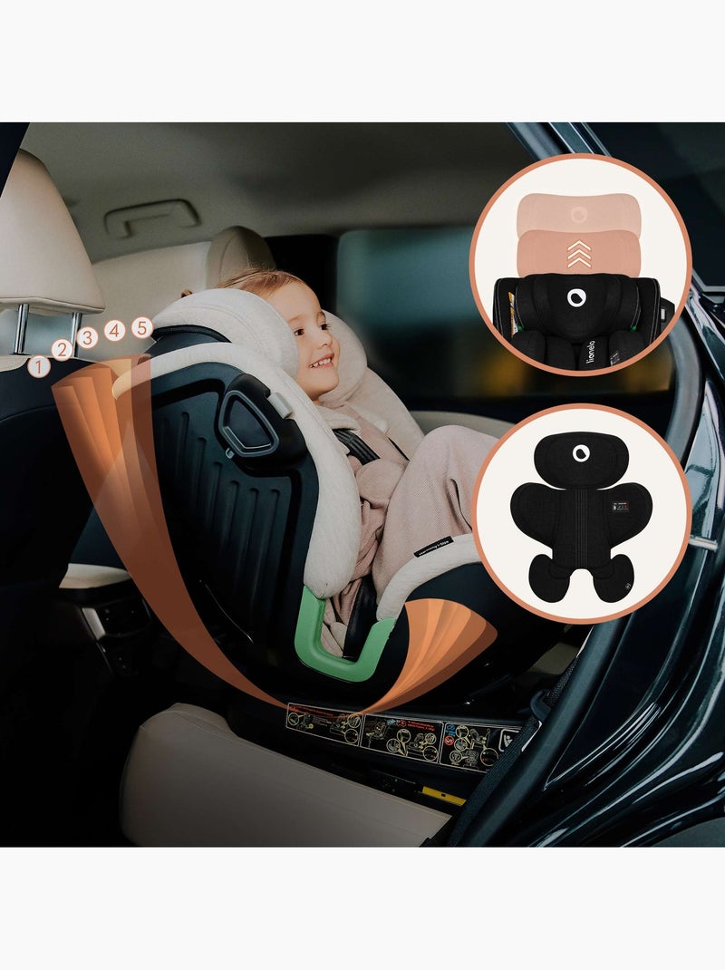 Cadeira auto 360° LIONELO Harmony i-Size - ISOFIX - 60% bambu - 40-150cm - Grupo 0+/1/2/3 Preto - Kiabi