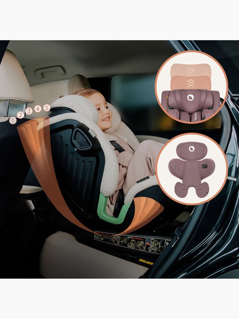 Cadeira auto 360° LIONELO Harmony i-Size - ISOFIX - 60% bambu - 40-150cm - Grupo 0+/1/2/3 Rosa - Kiabi