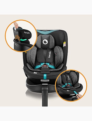 Cadeira auto 360° LIONELO Navy i-Size - ISOFIX - Ventilação da carcaça - 40-150 cm - 0+/1/2/3