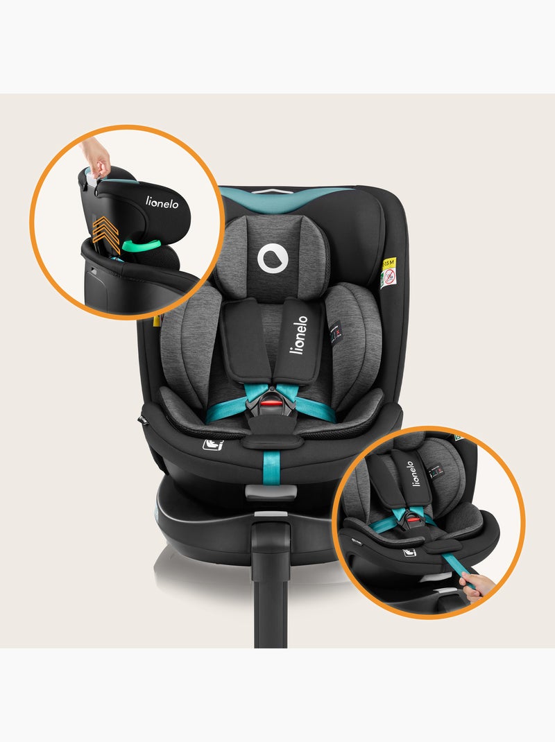 Cadeira auto 360° LIONELO Navy i-Size - ISOFIX - Ventilação da carcaça - 40-150 cm - 0+/1/2/3 Preto Azul - Kiabi