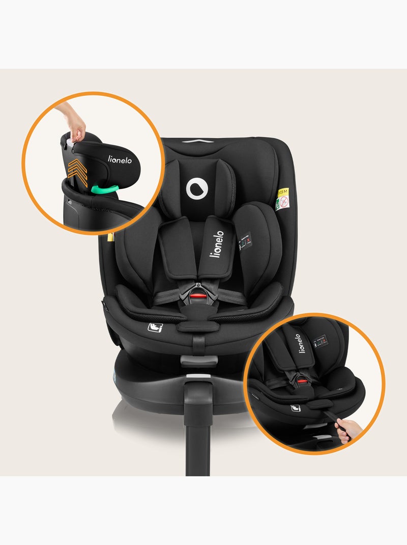 Cadeira auto 360° LIONELO Navy i-Size - ISOFIX - Ventilação da carcaça - 40-150 cm - 0+/1/2/3 Preto - Kiabi