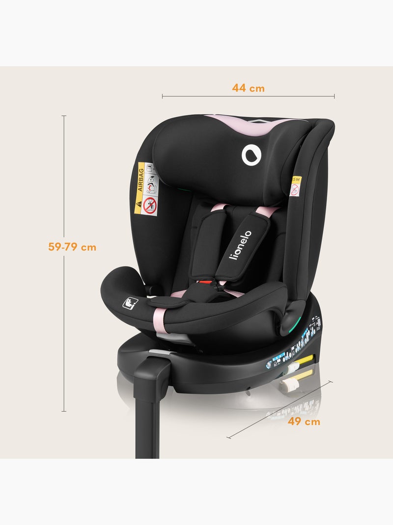 Cadeira auto 360° LIONELO Navy i-Size - ISOFIX - Ventilação da carcaça - 40-150 cm - 0+/1/2/3 Preto Rosa - Kiabi