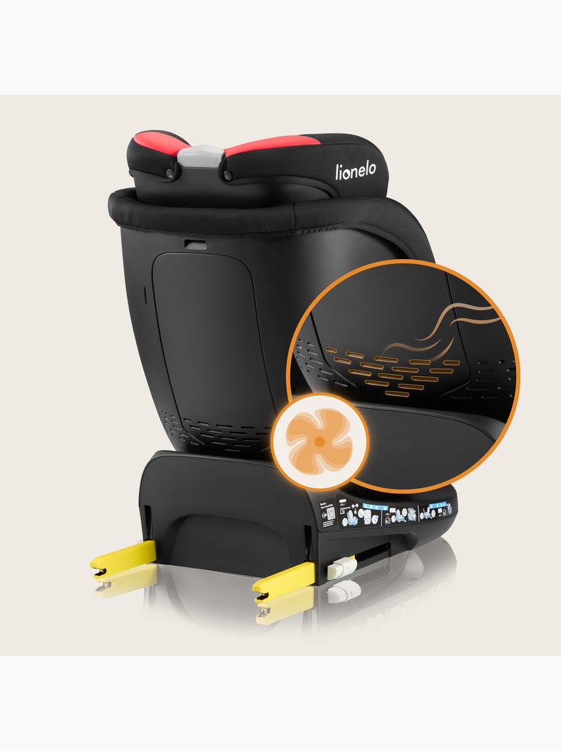 Cadeira auto 360° LIONELO Navy i-Size - ISOFIX - Ventilação da carcaça - 40-150 cm - 0+/1/2/3 Preto Vermelho - Kiabi