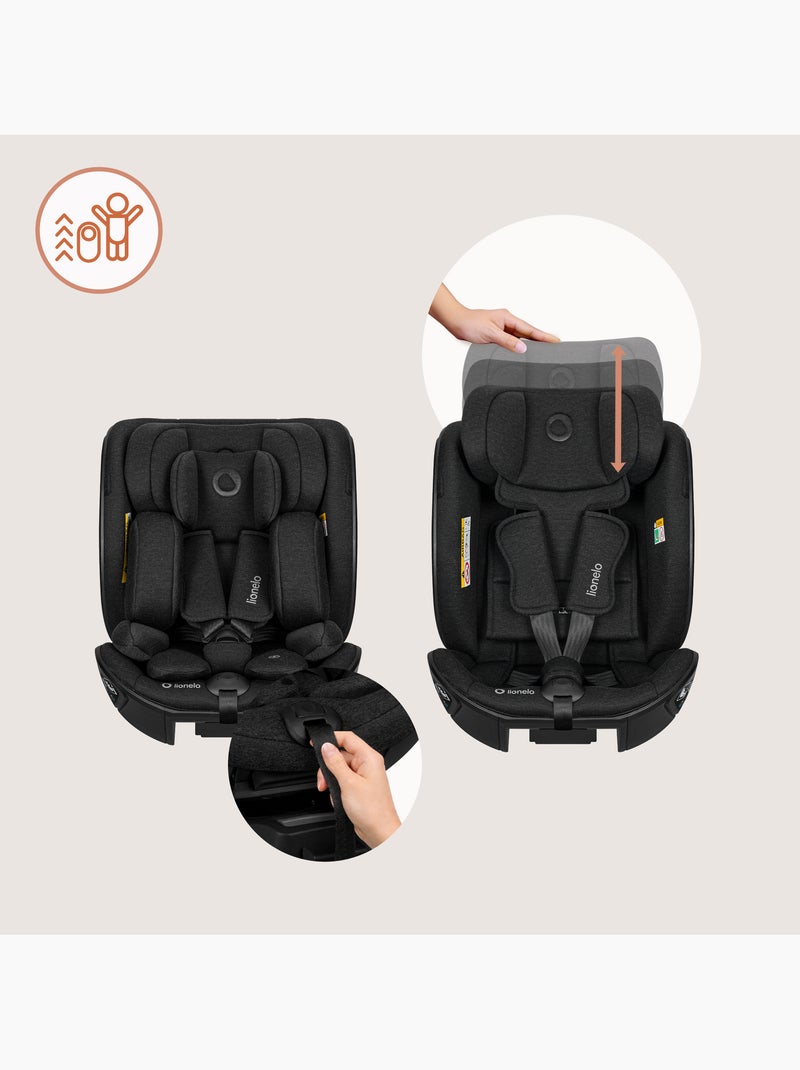 Cadeira auto 40-105 cm LIONELO Moxie Next i-Size - ISOFIX - 0-4 anos - Tecido de bambu Preto - Kiabi