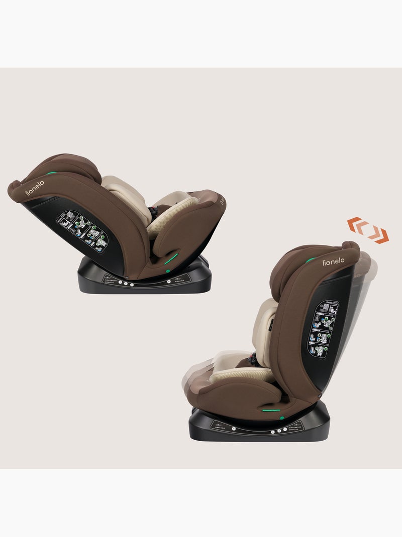 Cadeira auto 40-150 cm LIONELO Aart i-Size - Ajuste da inclinação - Grupo 0+/1/2/3 Castanho-capuccino - Kiabi