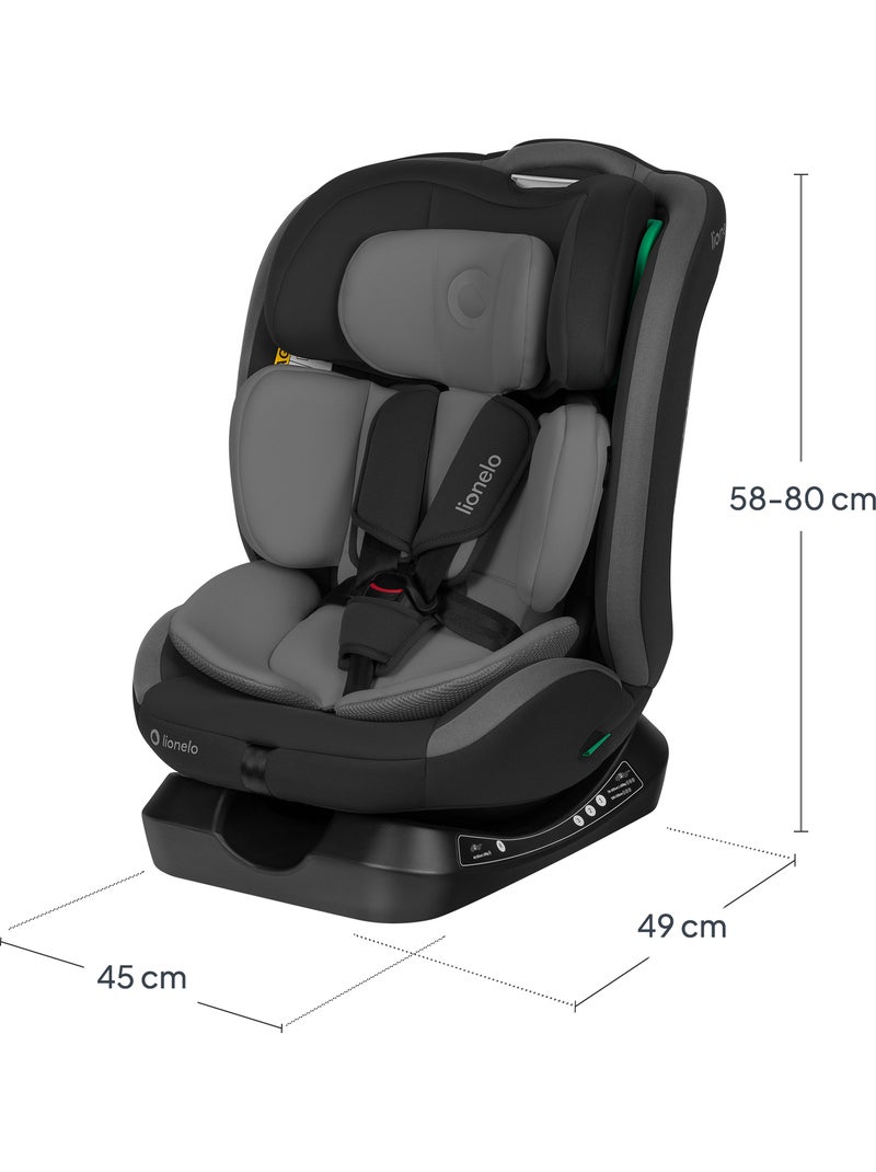 Cadeira auto 40-150 cm LIONELO Aart i-Size - Ajuste da inclinação - Grupo 0+/1/2/3 Cinza-preto - Kiabi