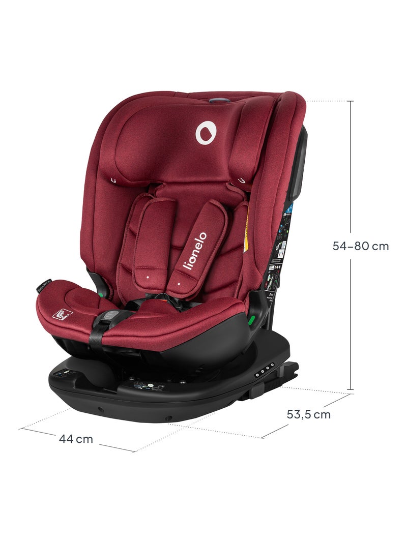 Cadeira auto 40-150 cm LIONELO Bastiaan RWF i-Size – Base giratória 360° – ISOFIX – Grupo 0/1/2/3 Bordô - Kiabi