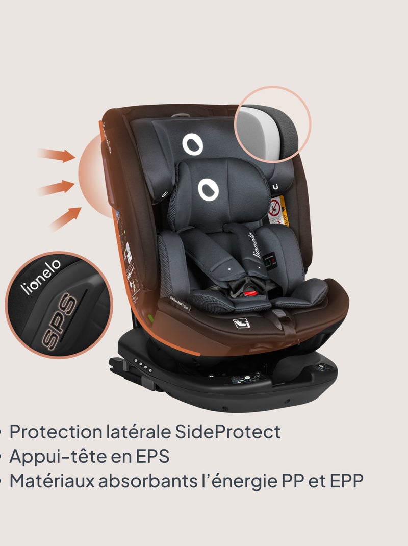 Cadeira auto 40-150 cm LIONELO Bastiaan RWF i-Size – Base giratória 360° – ISOFIX – Grupo 0/1/2/3 Preto - Kiabi