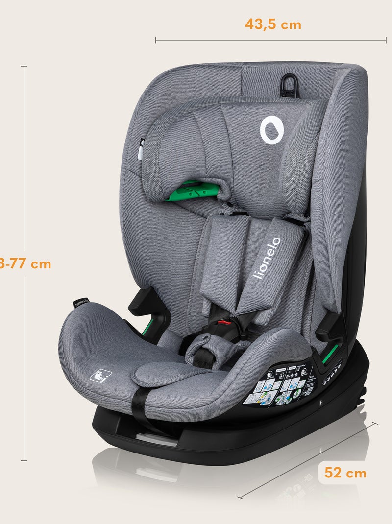 Cadeira auto 76-150cm LIONELO Lavender i-Size - ISOFIX - Ventilação - Grupo 1/2/3 Cinza - Kiabi