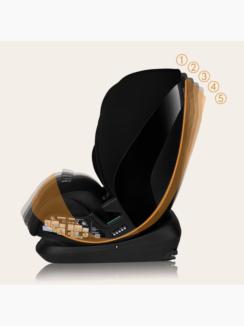 Cadeira auto 76-150cm LIONELO Lavender i-Size - ISOFIX - Ventilação - Grupo 1/2/3 Preto - Kiabi