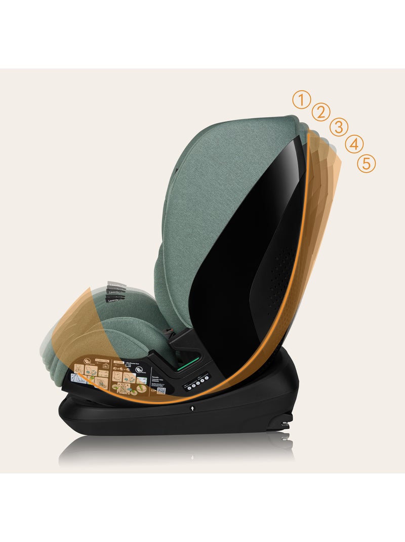 Cadeira auto 76-150cm LIONELO Lavender i-Size - ISOFIX - Ventilação - Grupo 1/2/3 Verde sálvia - Kiabi