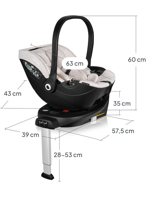 Cadeira Auto com Base 360° LIONELO Moxie i-Size Set - ISOFIX - Bambu - 40-87 cm - Kiabi