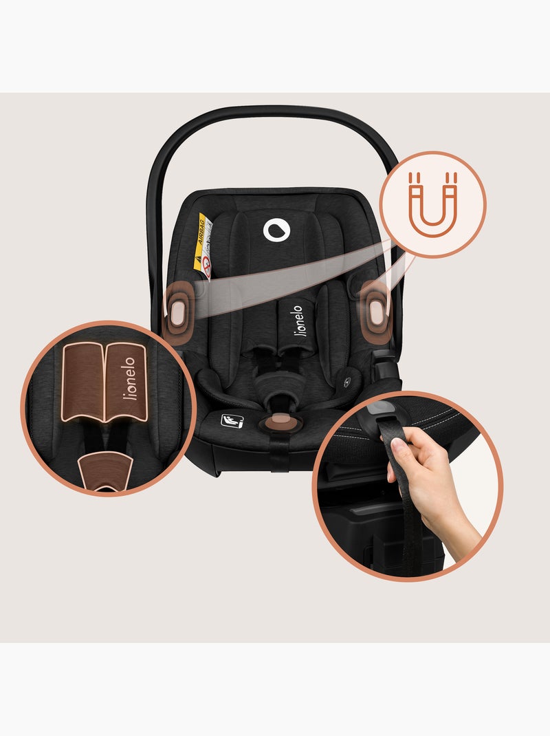 Cadeira Auto com Base 360° LIONELO Moxie i-Size Set - ISOFIX - Bambu - 40-87 cm Preto - Kiabi