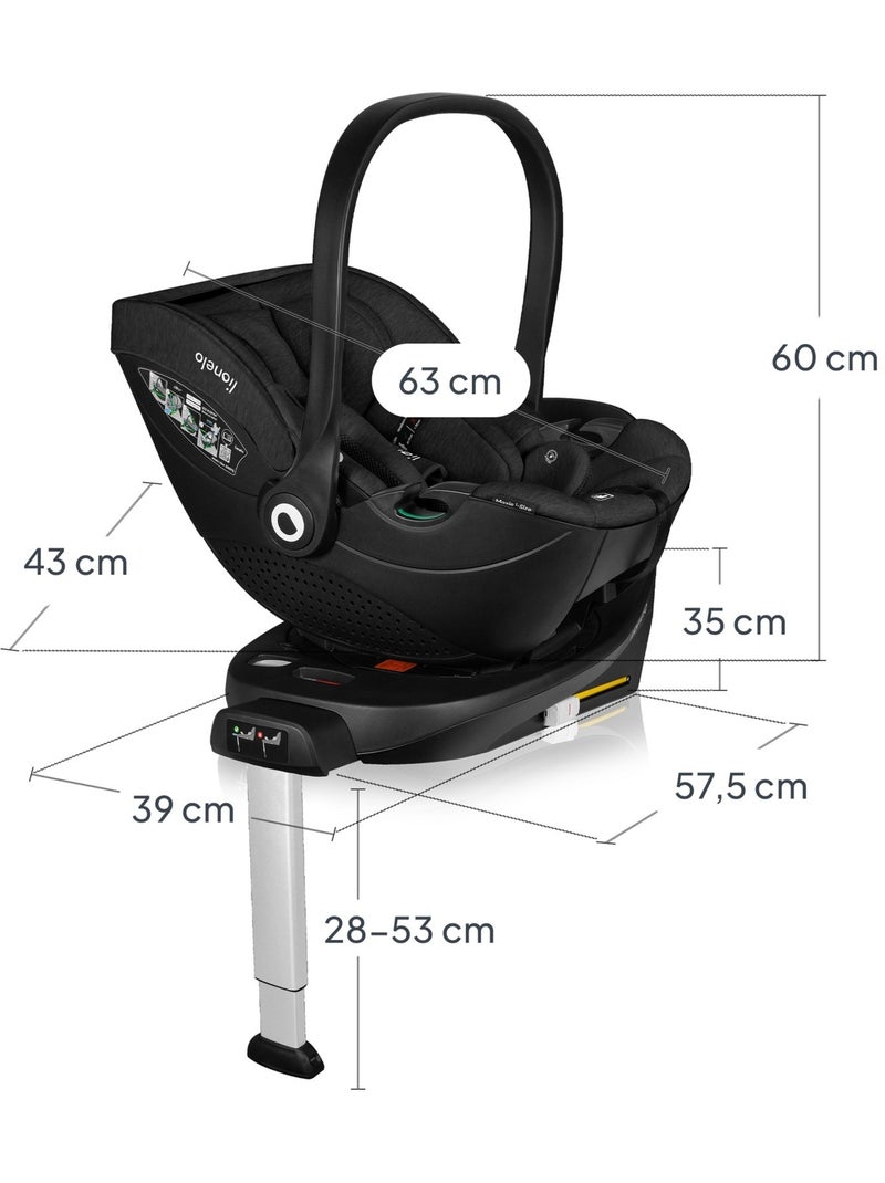 Cadeira Auto com Base 360° LIONELO Moxie i-Size Set - ISOFIX - Bambu - 40-87 cm Preto - Kiabi