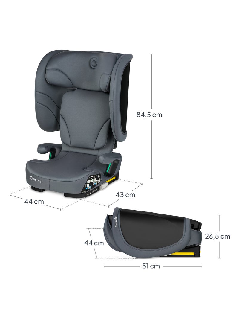 Cadeira Auto Dobrável LIONELO Orin i-Size - ISOFIX - 100-150 cm - Ligeira Cinza - Kiabi