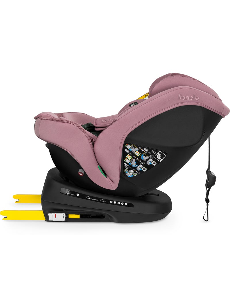 Cadeira Auto LIONELO Bastiaan Plus i-Size - Rotativa 360° - 40-150 cm - ISOFIX Rosa - Kiabi