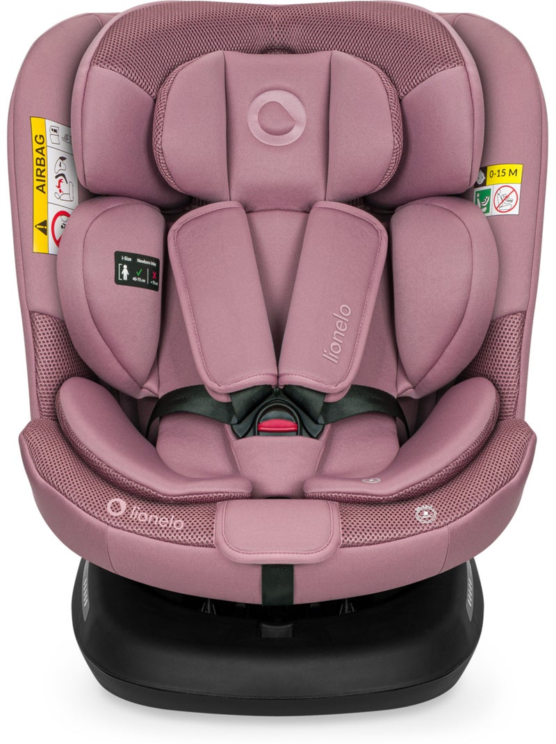 Cadeira Auto LIONELO Bastiaan Plus i-Size - Rotativa 360° - 40-150 cm - ISOFIX Rosa - Kiabi