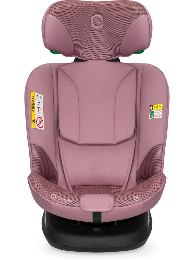 Cadeira Auto LIONELO Bastiaan Plus i-Size - Rotativa 360° - 40-150 cm - ISOFIX Rosa - Kiabi