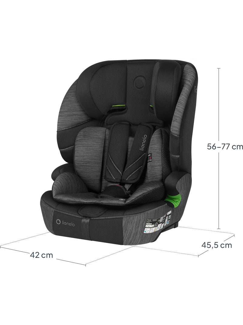 Cadeira Auto LIONELO Levi Fix i-Size - ISOFIX - 76-150 cm - Grupo 1/2/3 Preto Cinza - Kiabi