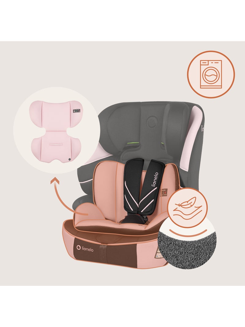 Cadeira Auto LIONELO Levi Fix i-Size - ISOFIX - 76-150 cm - Grupo 1/2/3 Preto Rosa - Kiabi